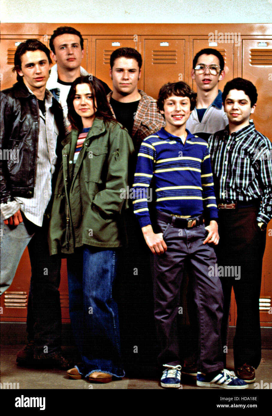 FREAKS AND GEEKS, James Franco, Jason Segel, Linda Cardellini, Seth