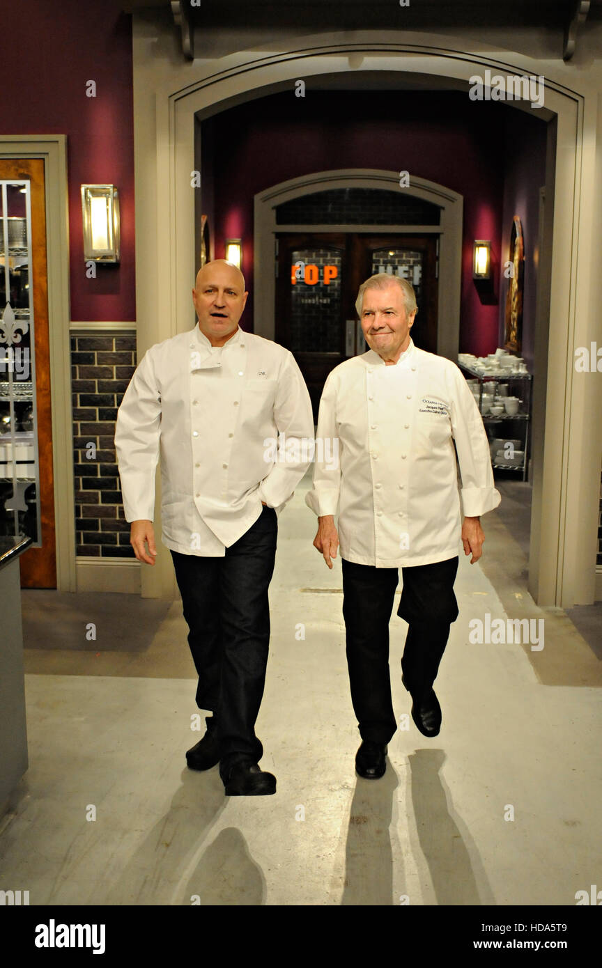 TOP CHEF (aka TOP CHEF NEW ORLEANS), from left judge Tom Colicchio, guest judge Jacques Pepin