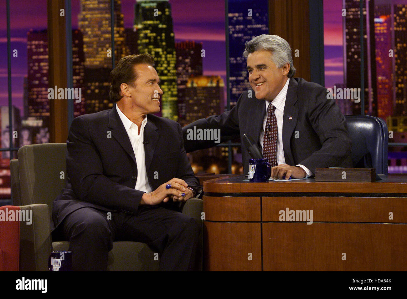 TONIGHT SHOW WITH JAY LENO Arnold Schwarzenegger And Jay Leno 1992 TONIGHT SHOW WITH JAY LENO Arnold Schwarzenegger And Jay Leno 1992