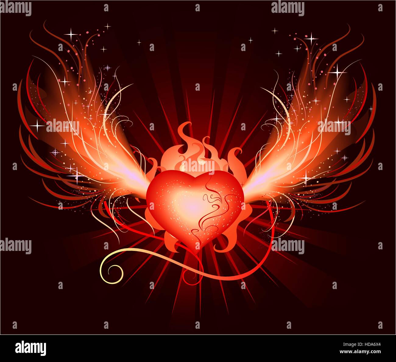 heart of the phoenix Stock Vector