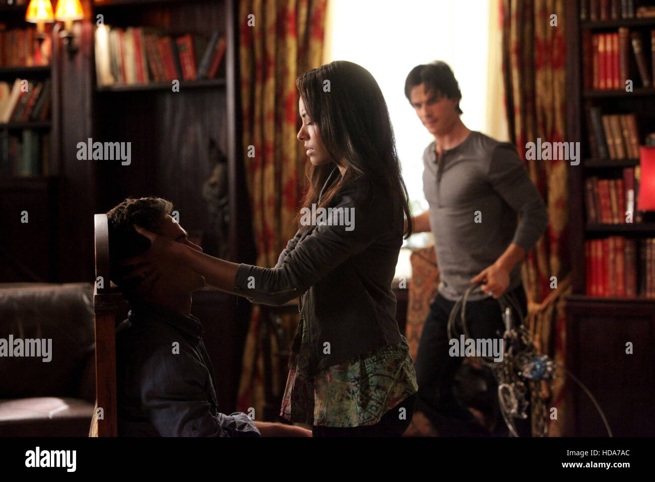 THE VAMPIRE DIARIES, (from left): Katerina Graham, Ian Somerhalder,  Masquerade , (Season 2, ep