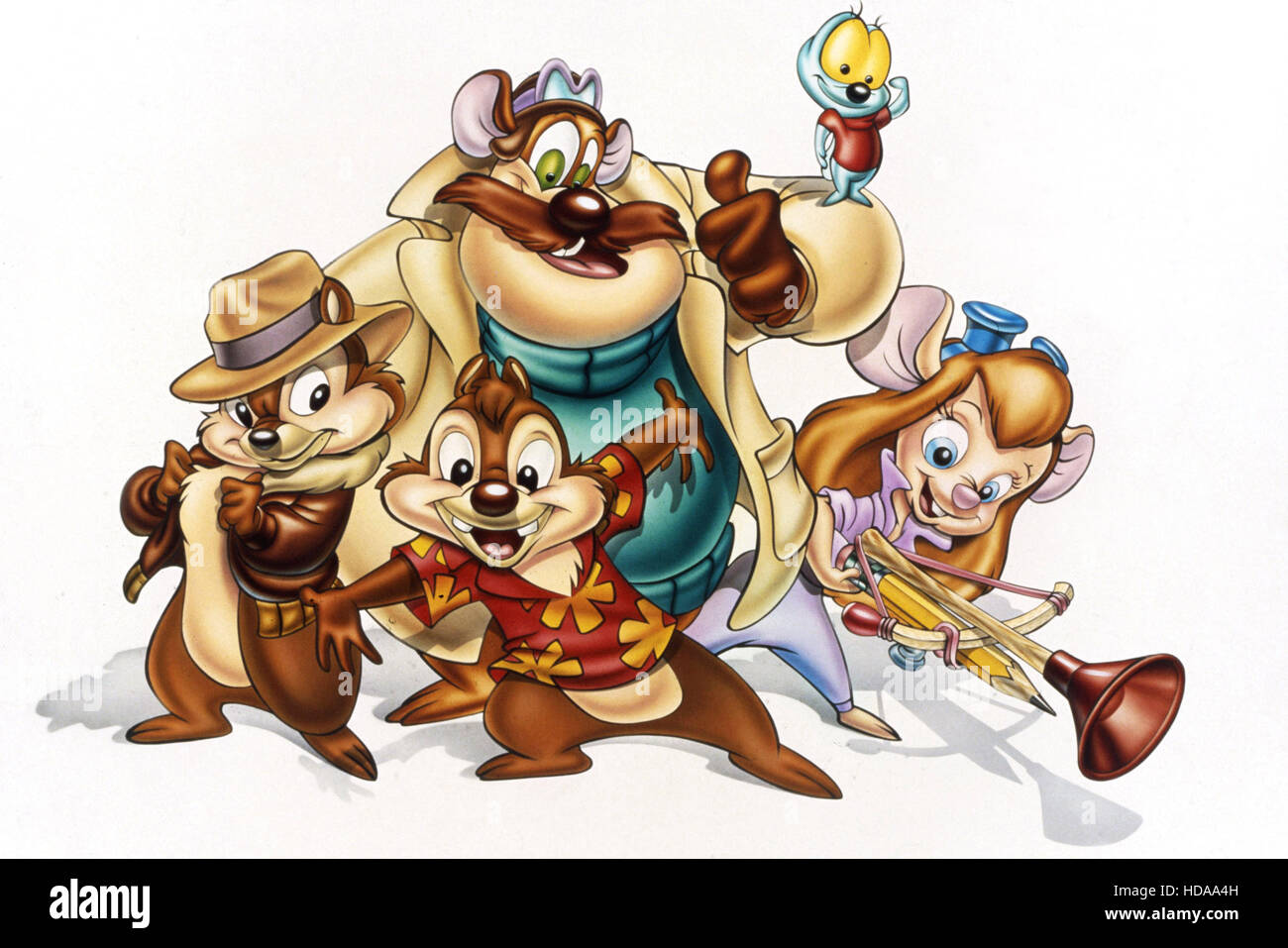 CHIP 'N' DALE'S RESCUE RANGERS, front from left: Chip, Dale, rear from left: Monterey Jack, Zipper, Gadget Hackwrench, Stock Photo