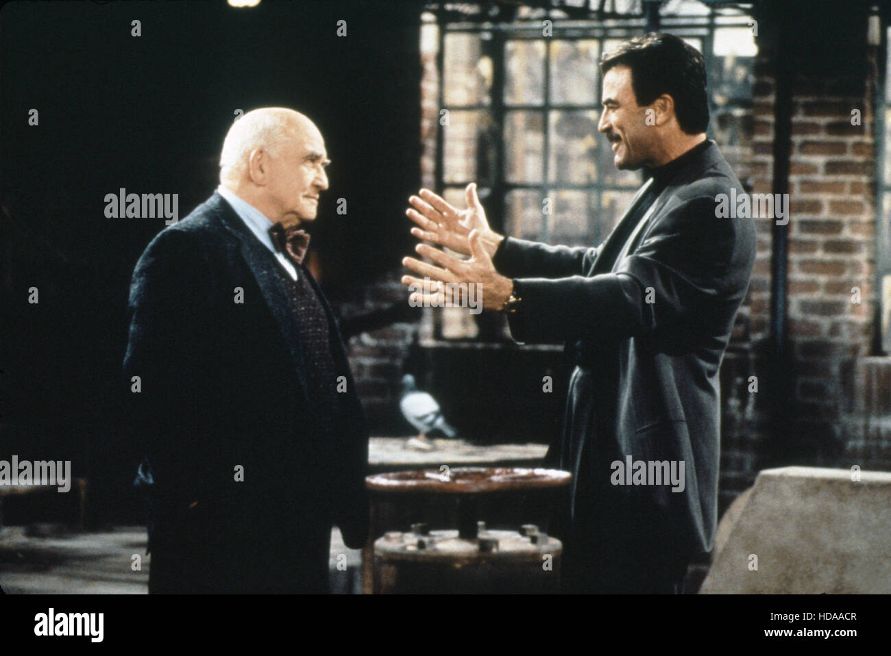 THE CLOSER, (from left): Ed Asner, Tom Selleck, 1998. © CBS / Courtesy