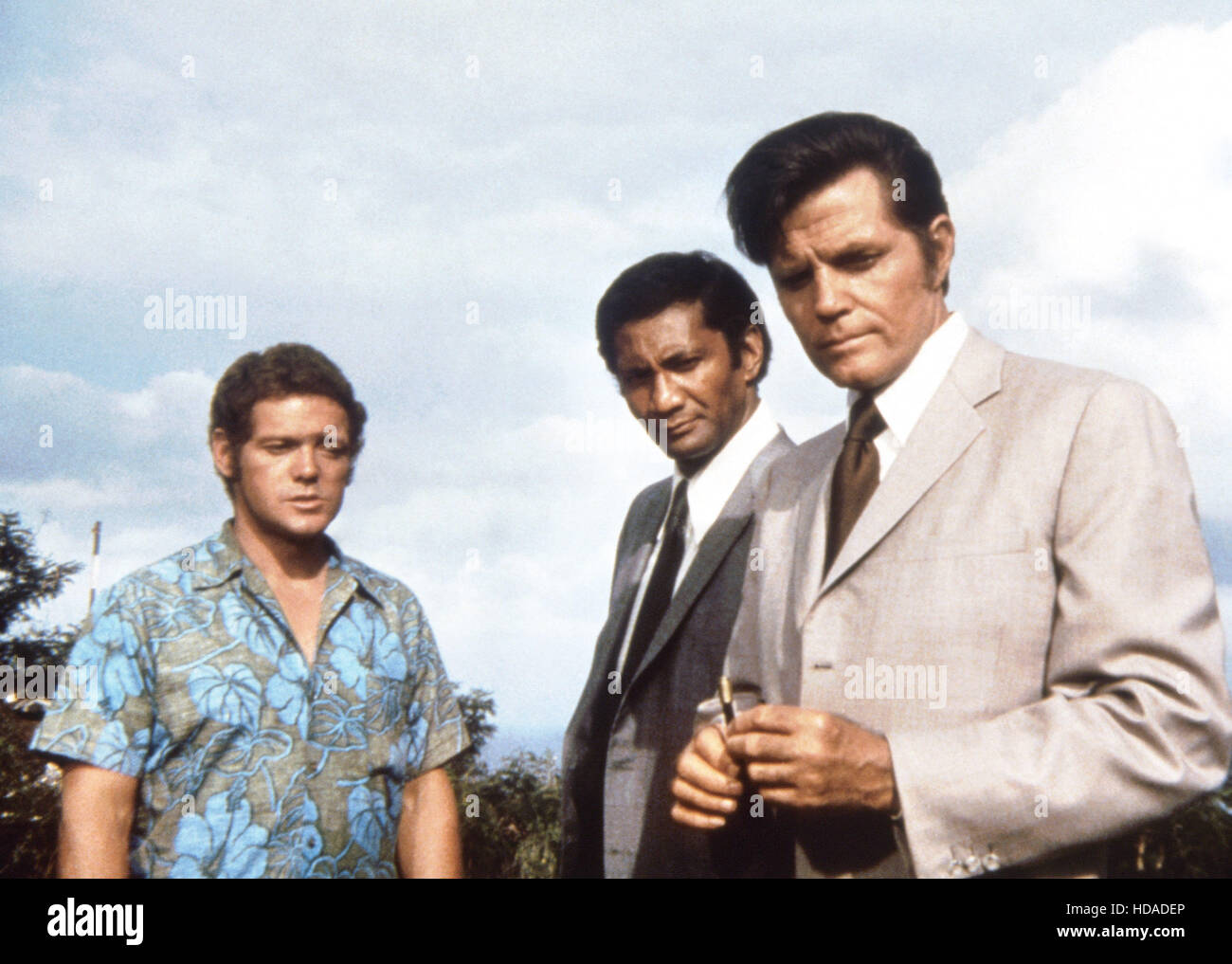HAWAII FIVEO, (from left) James MacArthur, Al Harrington, Jack Lord