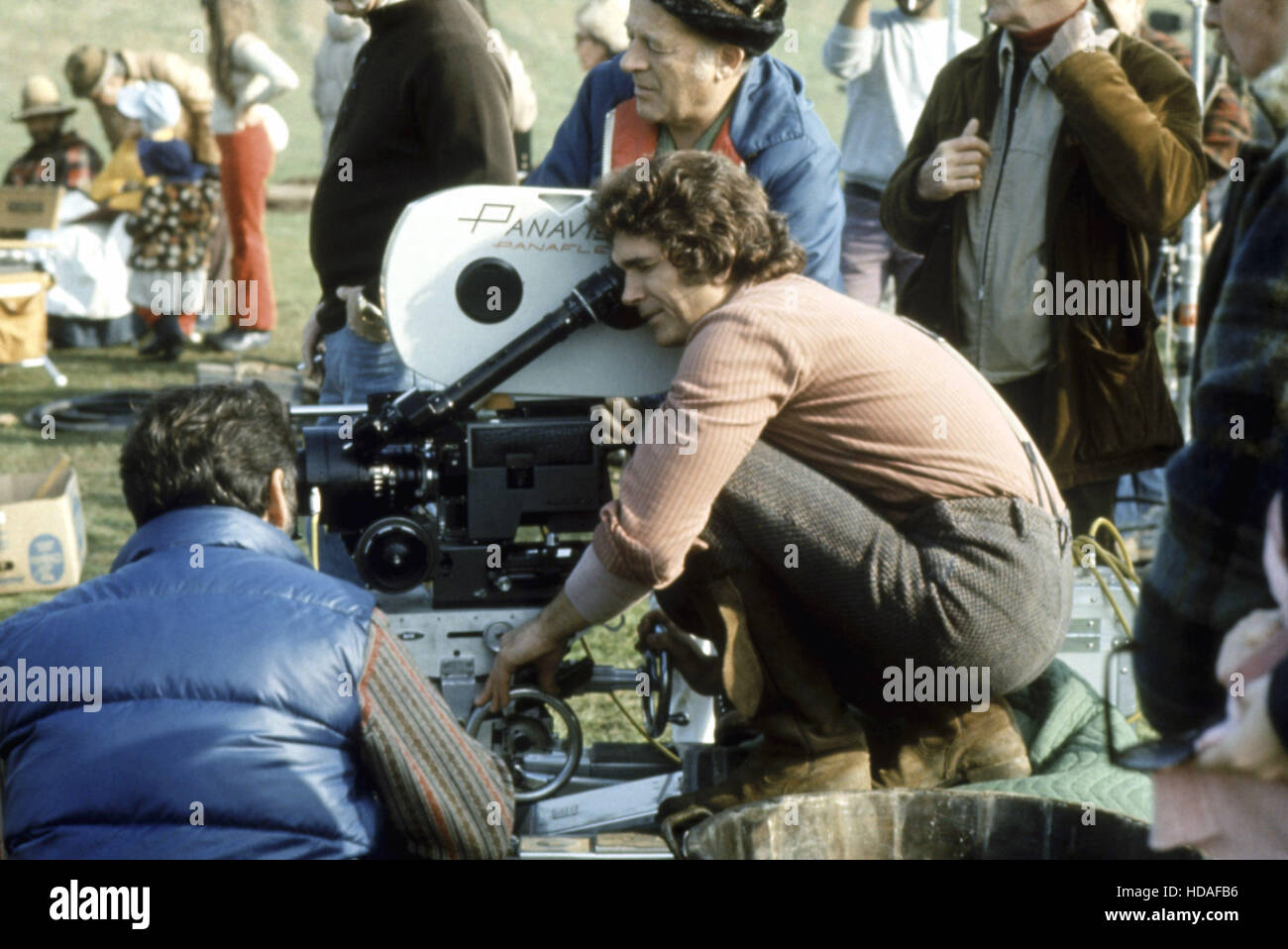 LITTLE HOUSE ON THE PRAIRIE, Michael Landon (center) directing on set