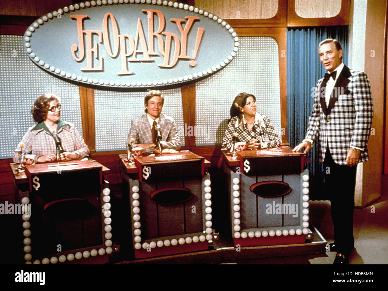 JEOPARDY!, Contestants with host Art Fleming, 1970s, 196475 Stock Photo Alamy