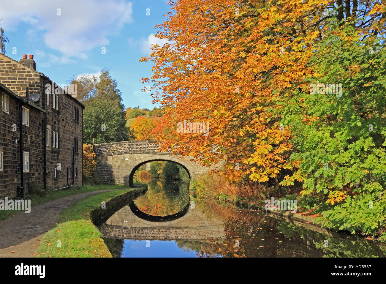 Autumn on the Rochdale Canal Stock Photo