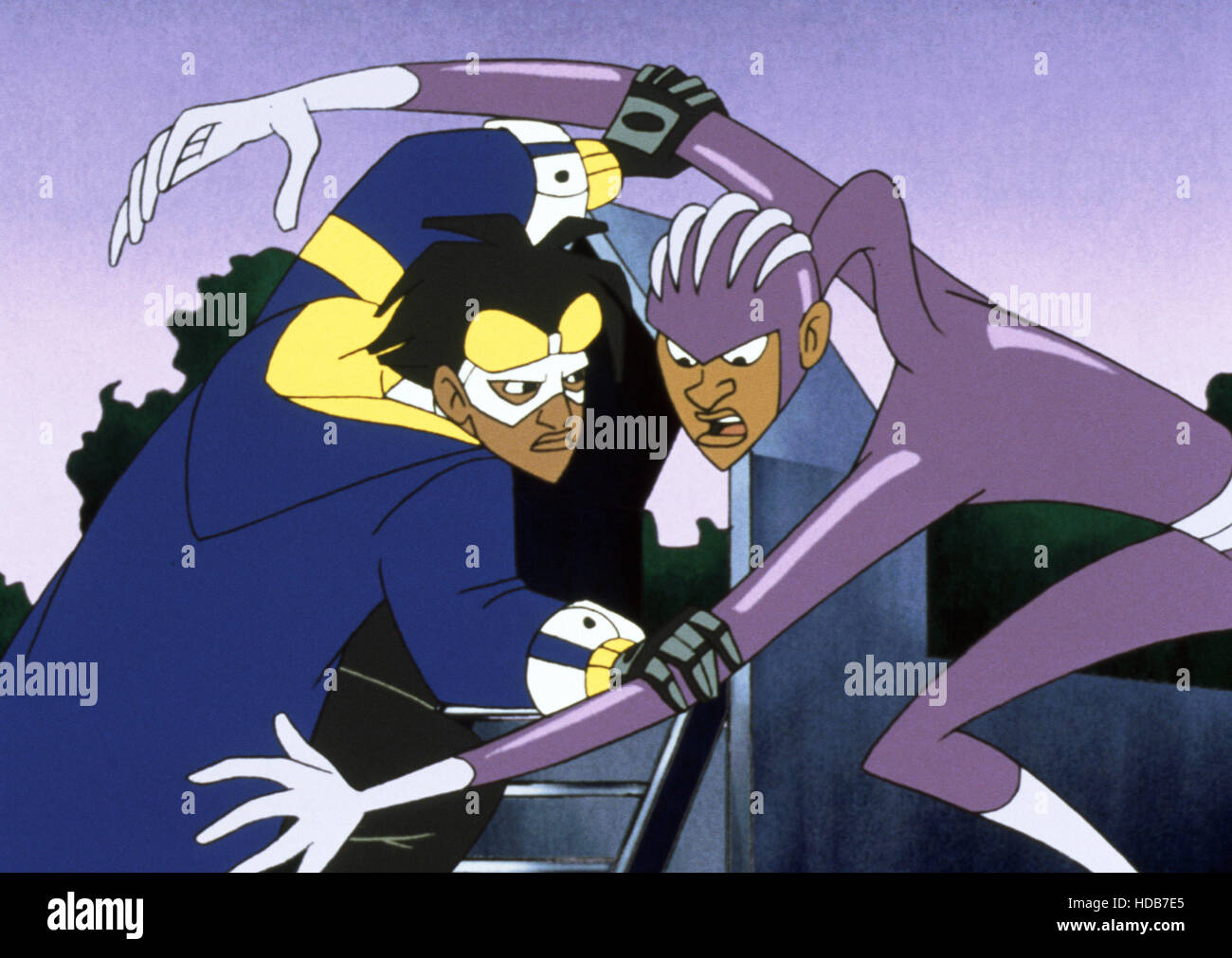 STATIC SHOCK, (from left) Static (aka Virgil Hawkins), Rubberband Man