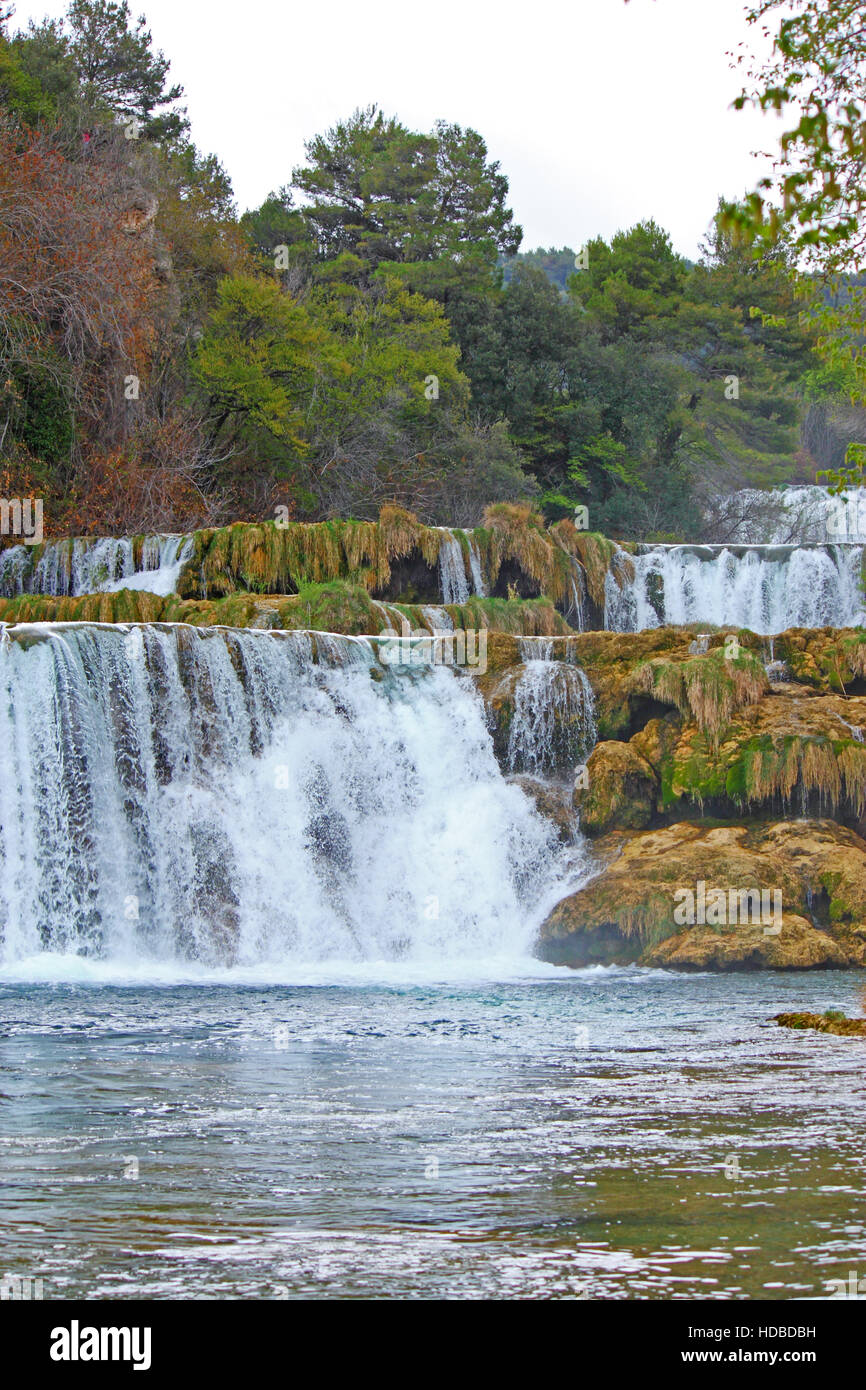 National park Krka, waterfall on Krka river, Croatia Stock Photo