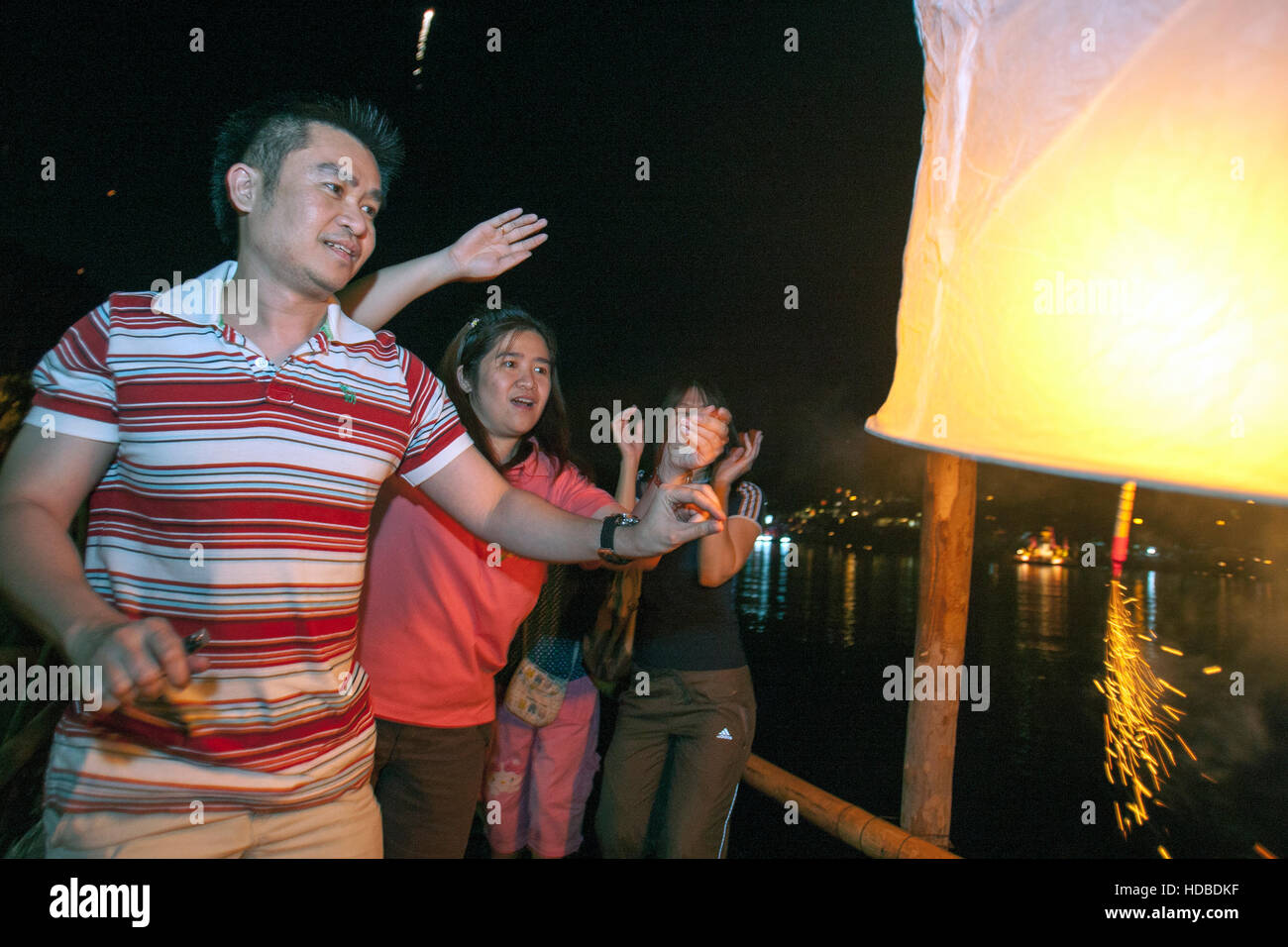 Lantern Loy Krathong festival Chiang Mai Thailand Stock Photo
