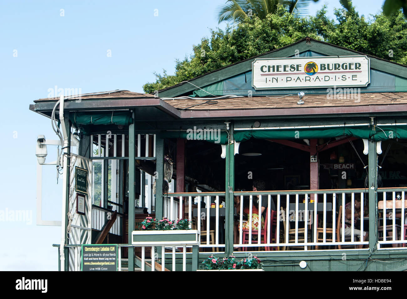 Cheese Burger in Paradise open air restaurant Lahaina Maui Hawaii USA Stock Photo Alamy