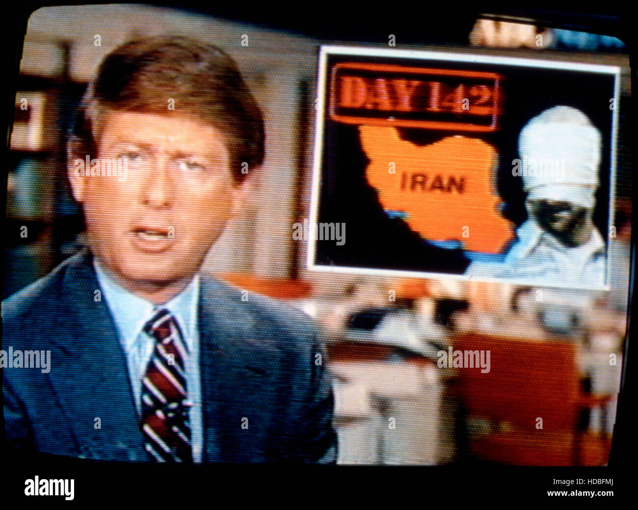 AMERICA HELD HOSTAGE, Ted Koppel, in an ABC monitor shot of his nightly