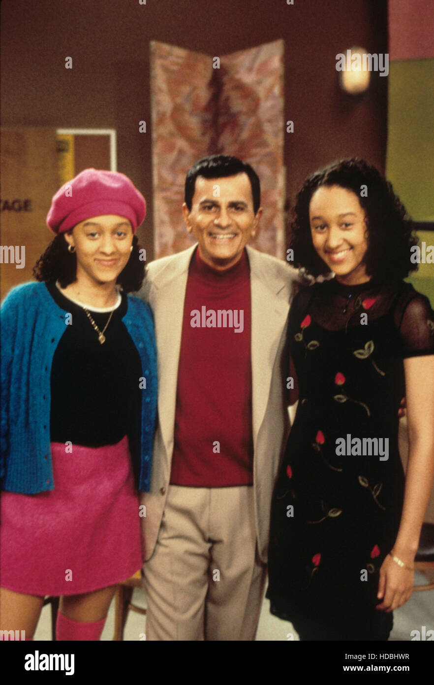 SISTER, SISTER, Casey Kasem (center), with Tia Mowry & Tamera Mowry