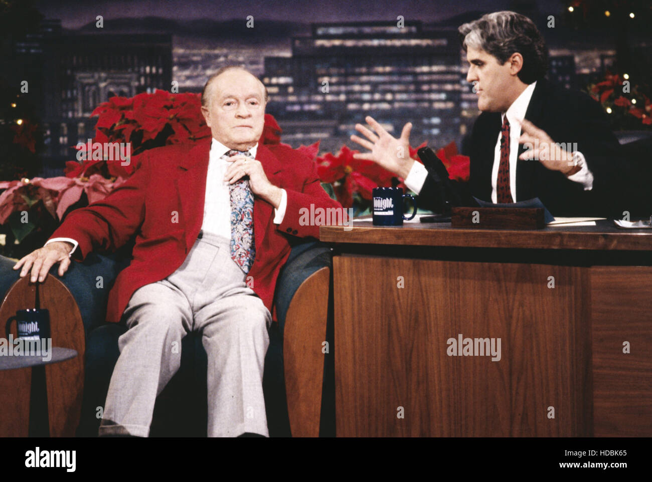 THE TONIGHT SHOW WITH JAY LENO, from left Bob Hope, Jay Leno, 1993