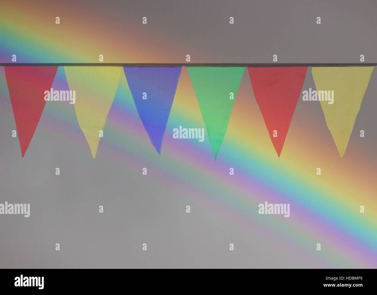 Multi Colored Triangular Flags Hanging in the Sky at an Outdoor against ...