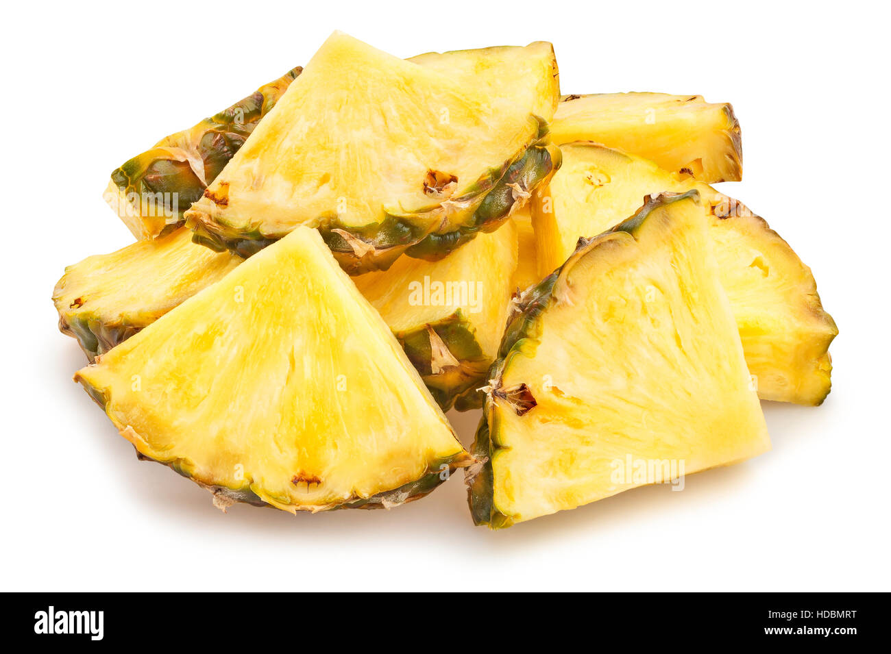 sliced pineapple isolated Stock Photo