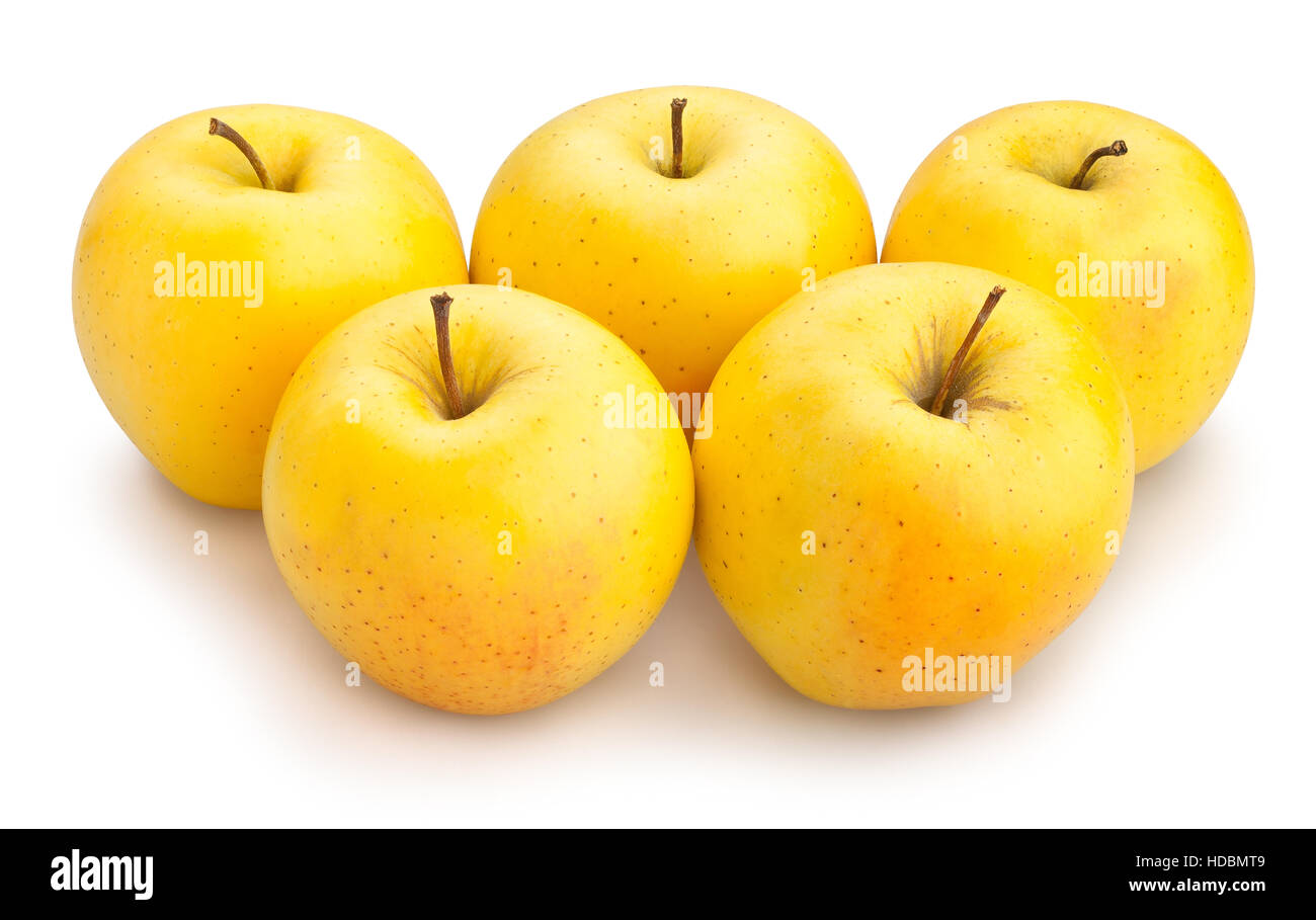 golden delicious apples isolated Stock Photo Alamy