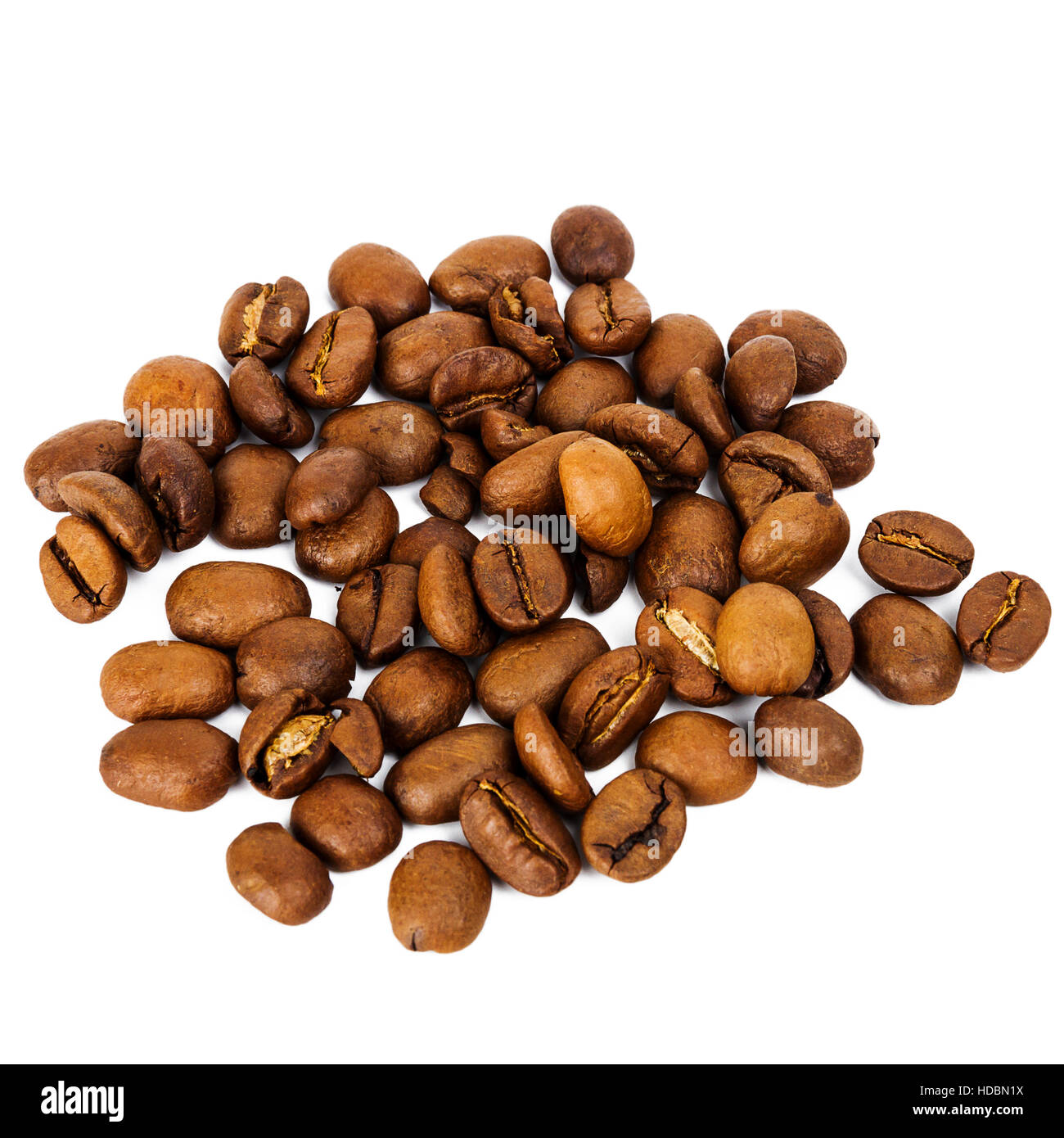 Pile of roasted coffee beans isolated in white background Stock Photo ...
