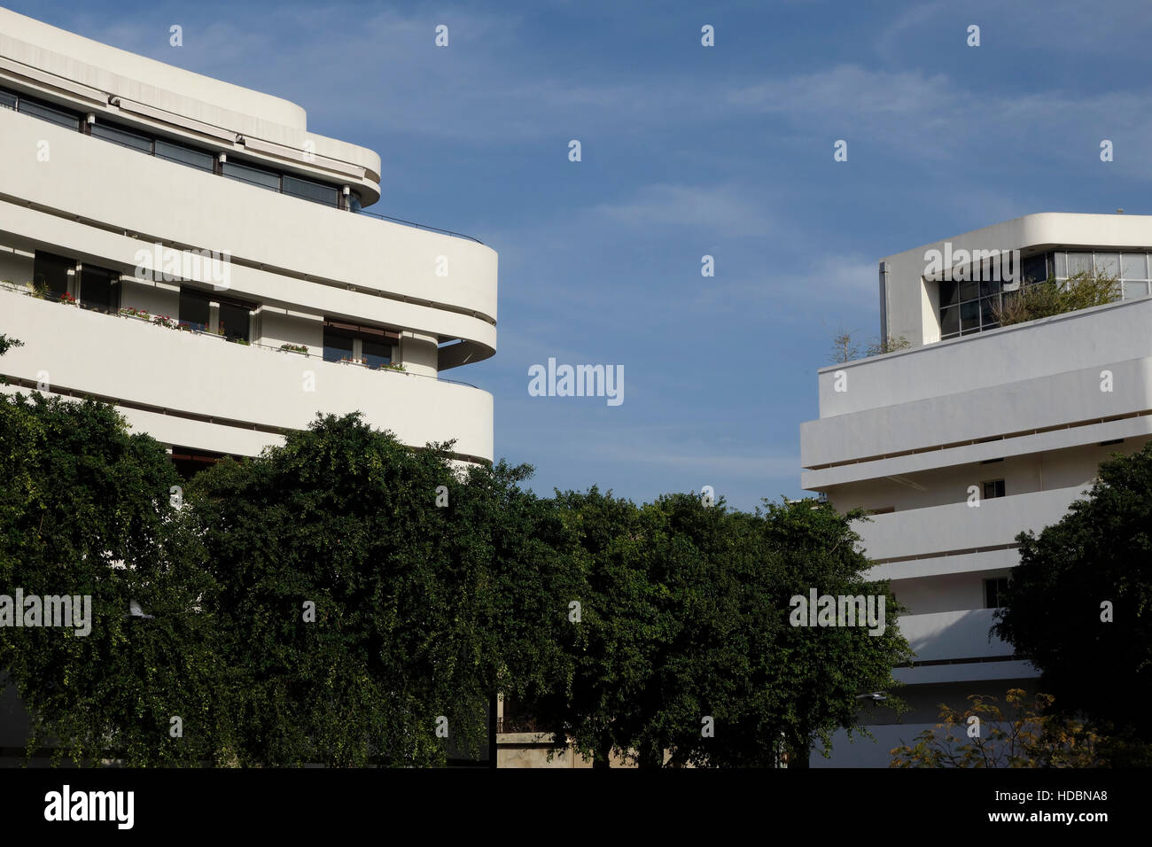 Buildings in Bauhaus architecture style located in Kikar Dizengoff