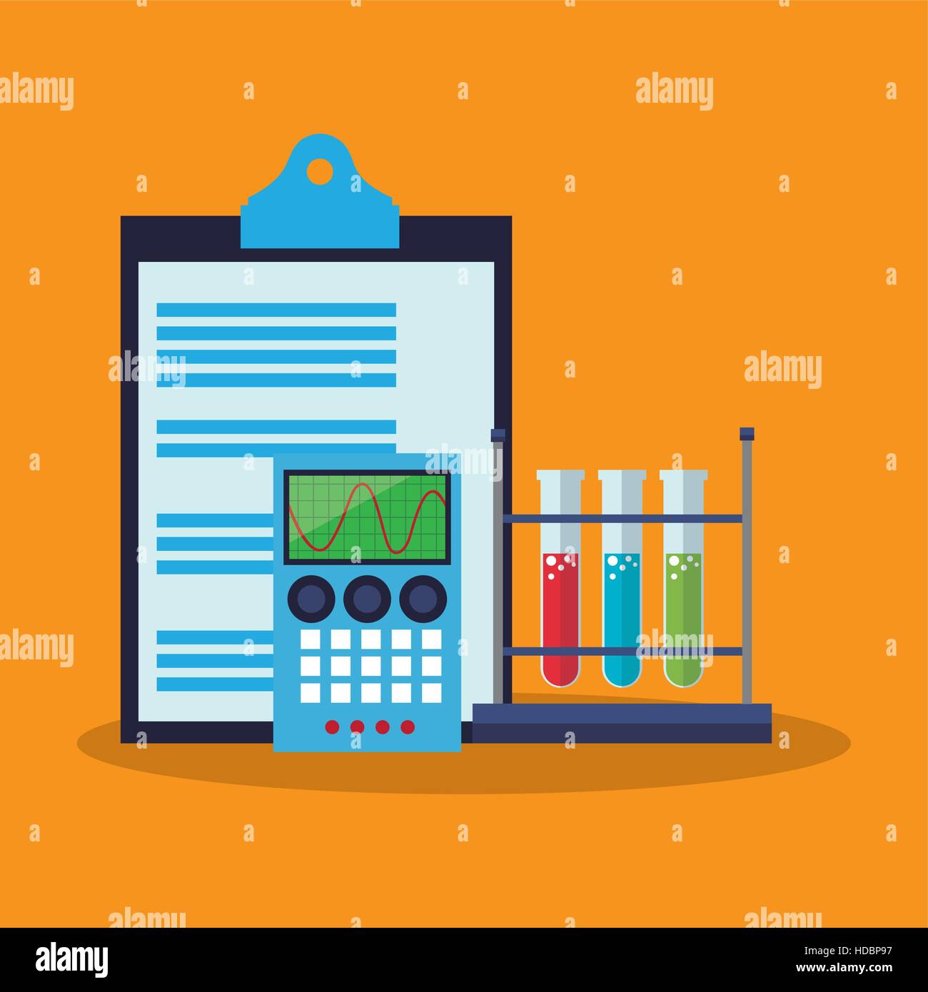 Colorful checklist calculator and laboratory design Stock Vector Image ...