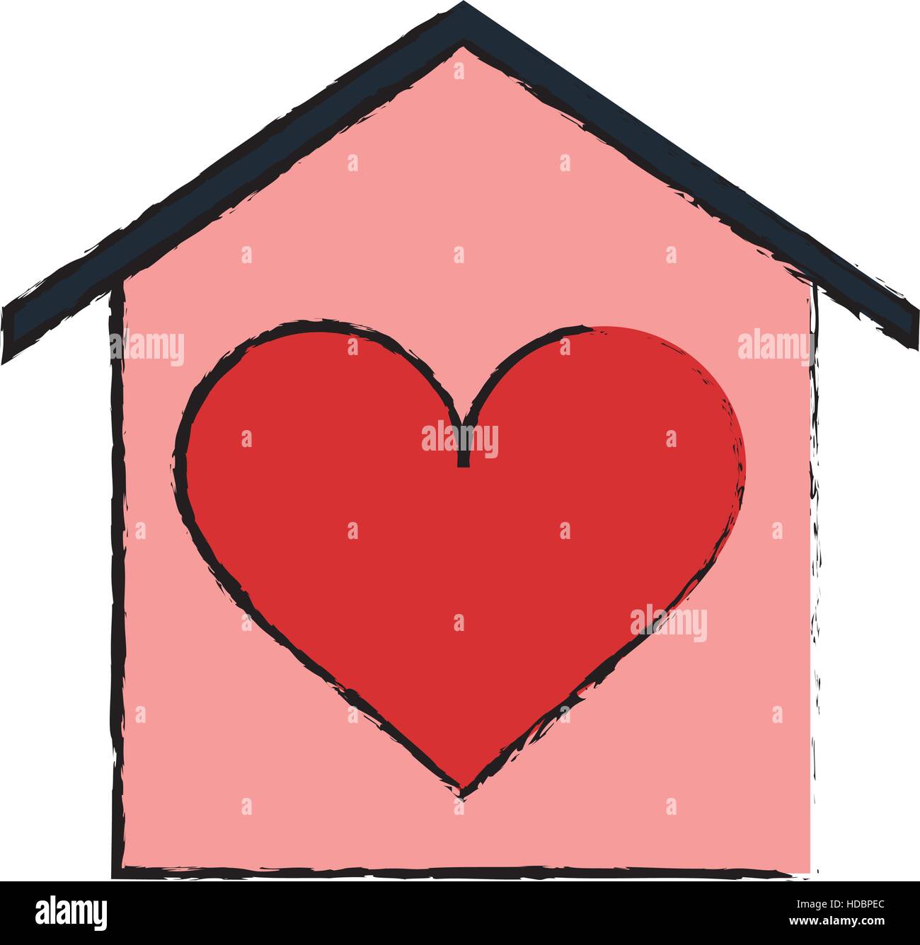 cartoon house love heart beauitful card Stock Vector Image & Art Alamy