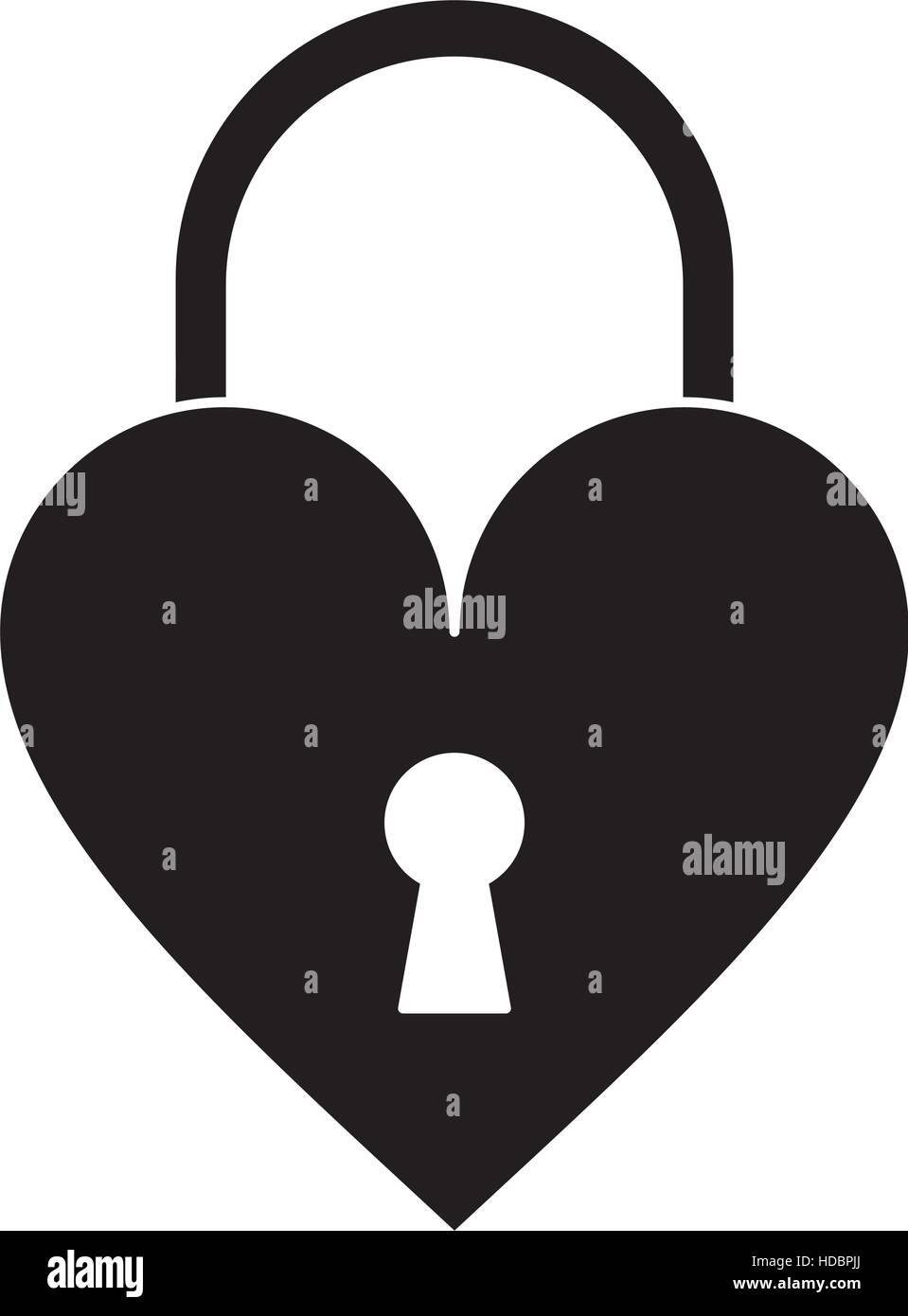 silhouette padlock shaped heart loved Stock Vector Image & Art - Alamy
