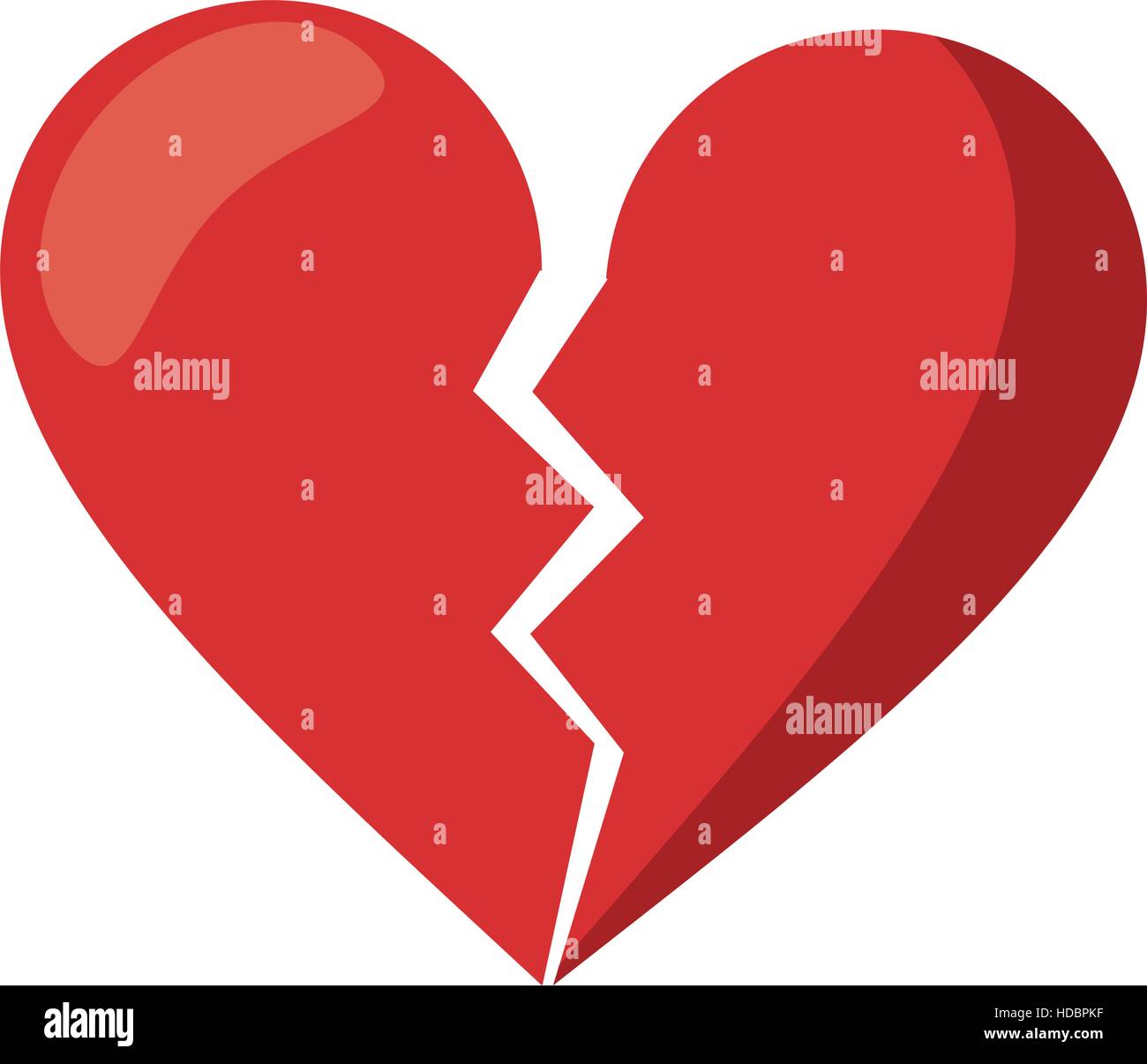 Red Heart Broken Sad Separation Stock Vector Image And Art Alamy 7433