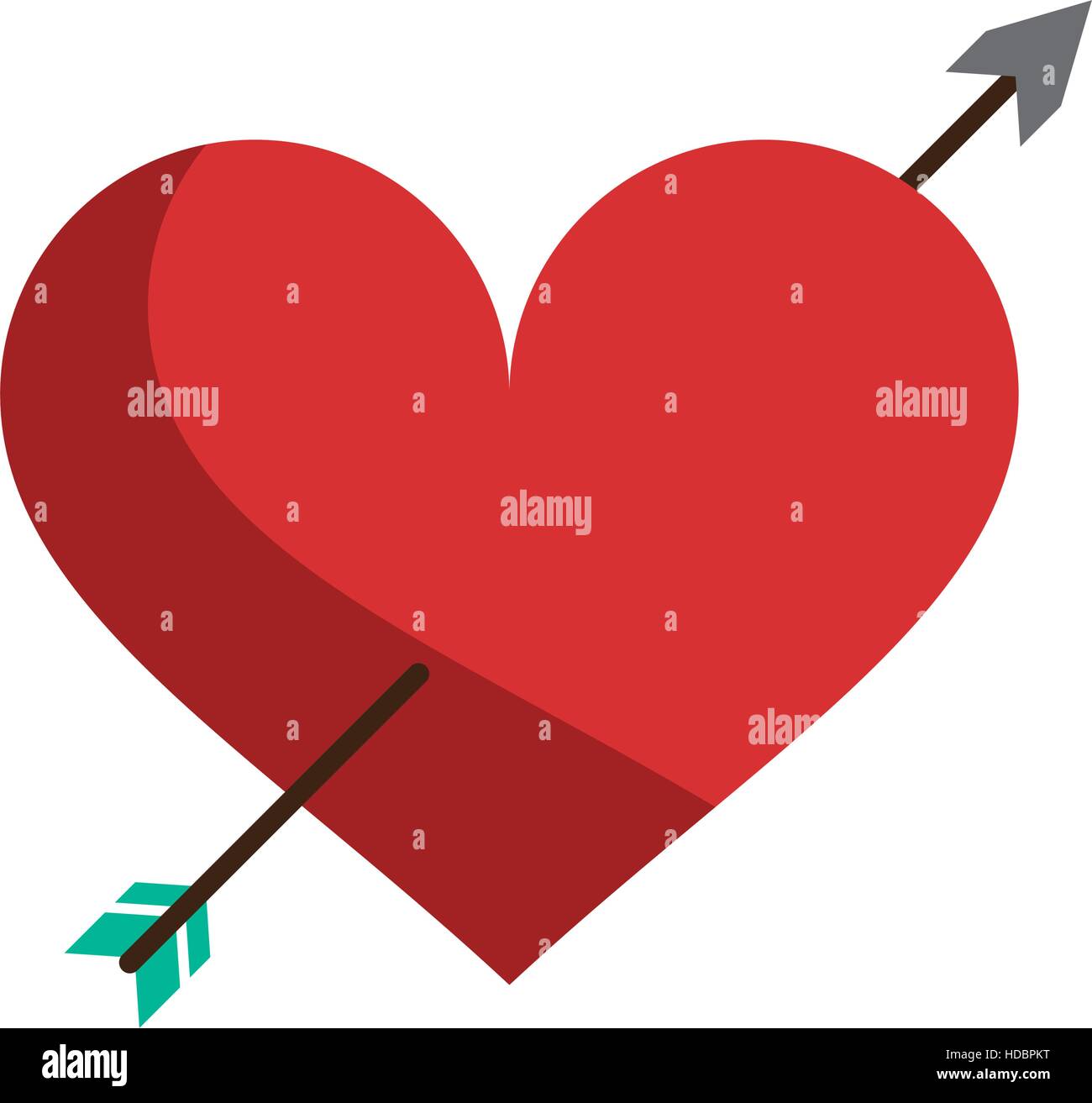 red heart with arrow love symbol Stock Vector Image & Art - Alamy