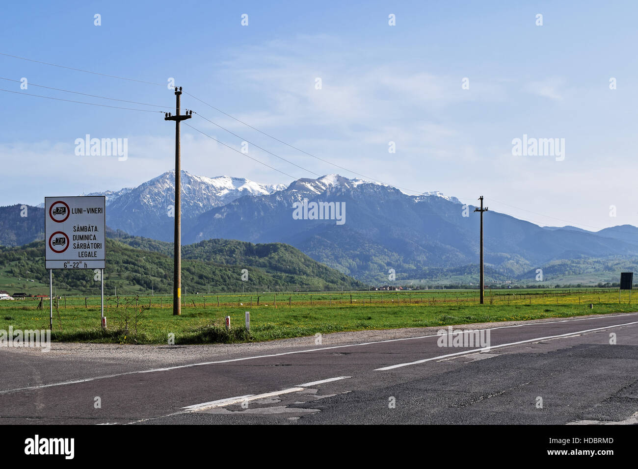 Mountain View on the road near Bran, Brasov, Romania Stock Photo