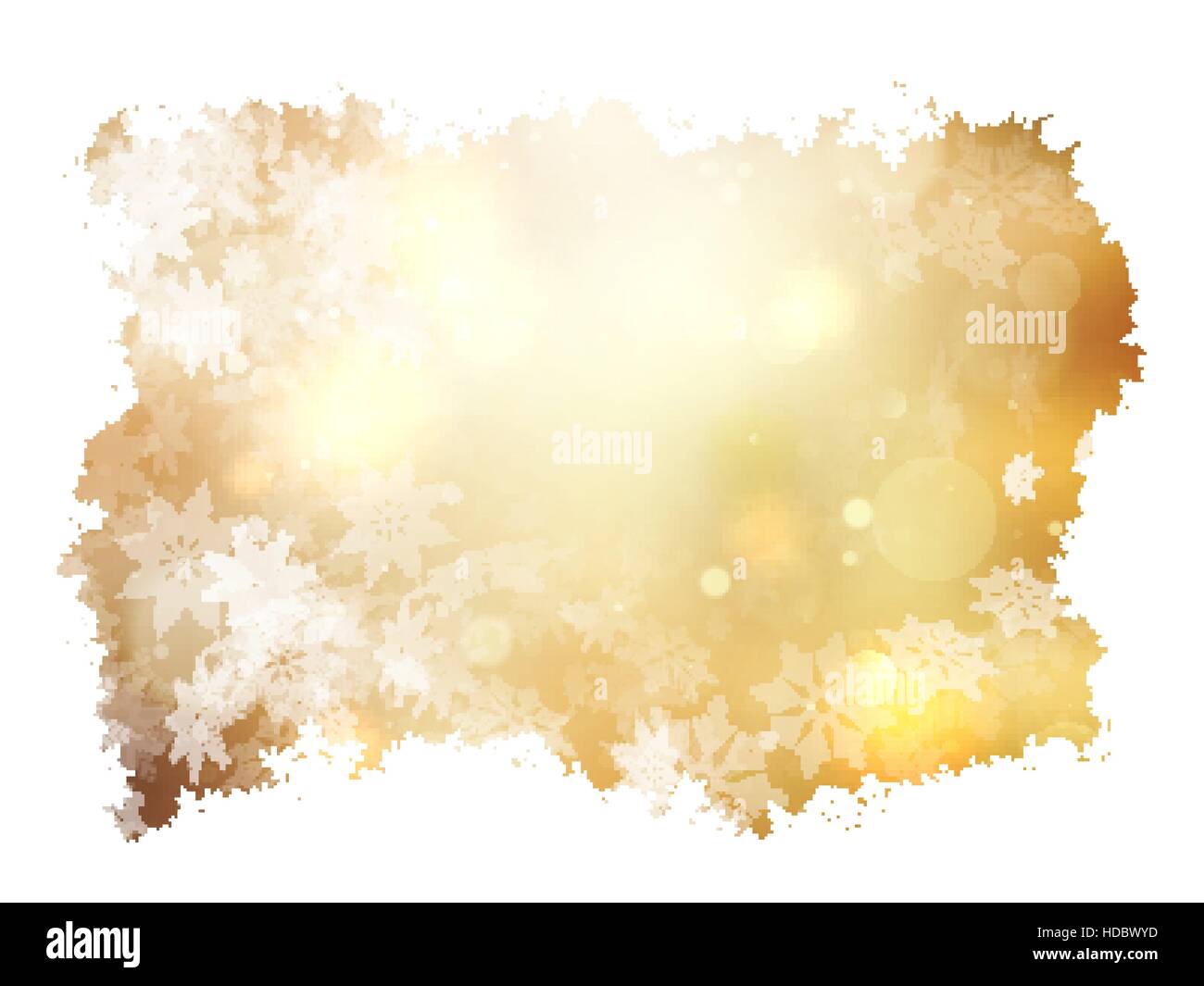 Gold Christmas background with snowflakes. Illustration for Christmas posters, icons, greeting cards, print and web projects. EPS 10 vector file inclu Stock Vector