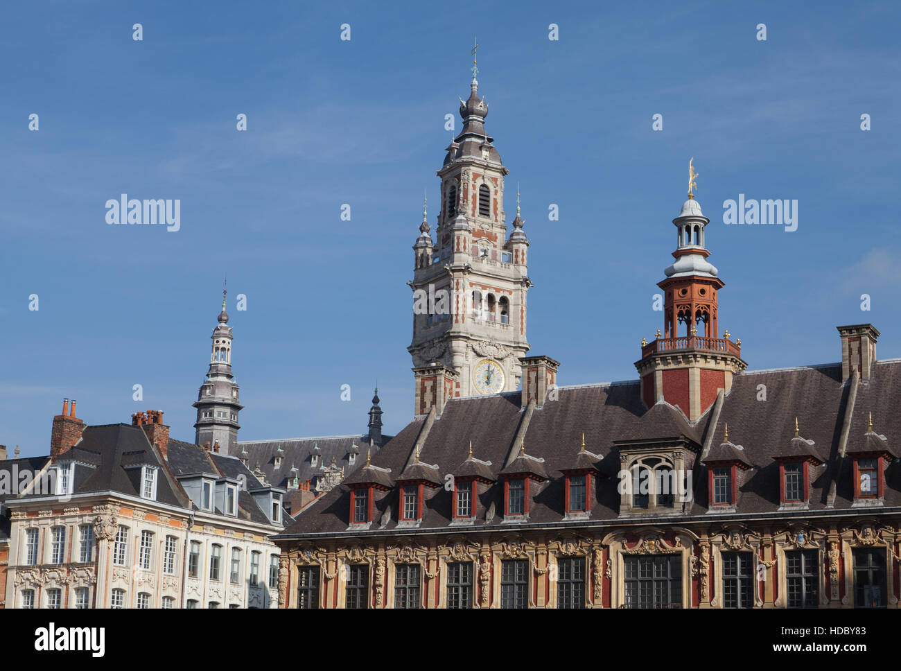 The 'Vieille Bourse' on the Grand' place, Lille city centre. northern France. Stock Photo