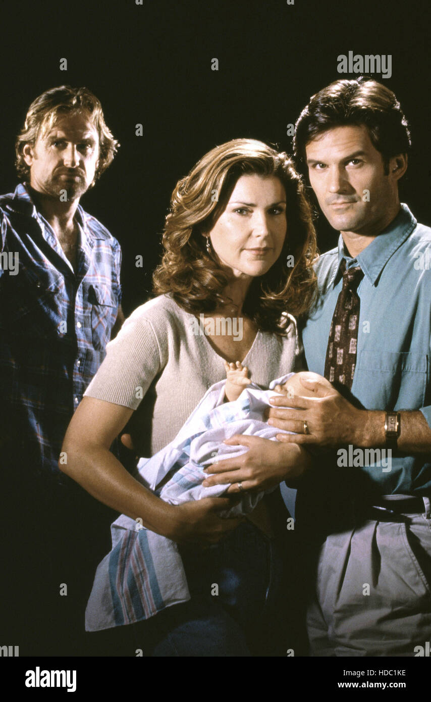 THE SECRET SHE CARRIED, (from left) Jere Burns, Peri Gilpin, D.W