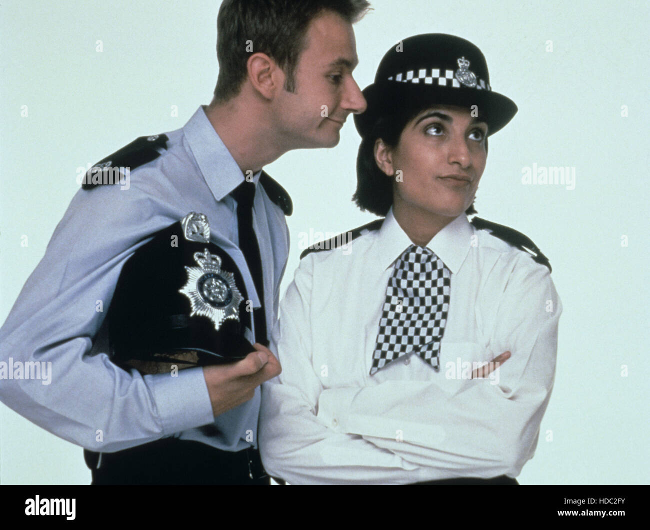 THE THIN BLUE LINE, from left: James Dreyfus, Mina Anwar, 1995-1996