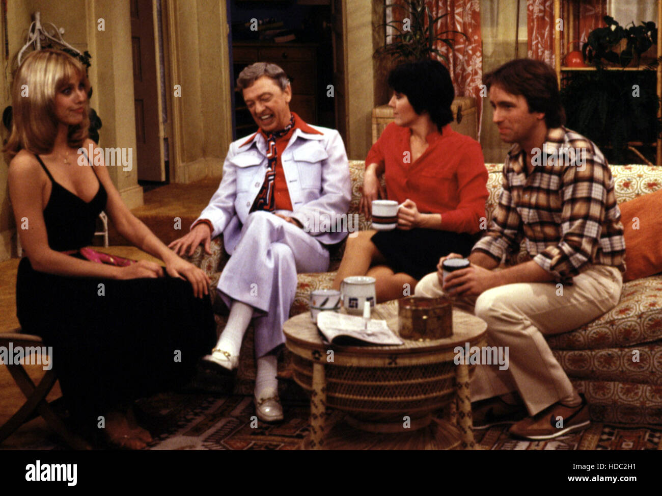 THREE S COMPANY Jenilee Harrison Don Knotts Joyce DeWitt John Ritter Stock Photo