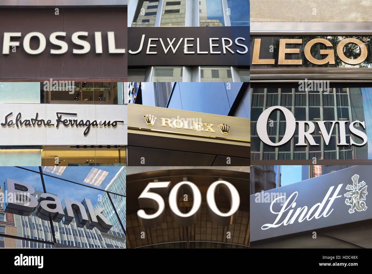 Large landmark department stores and small highend designer name