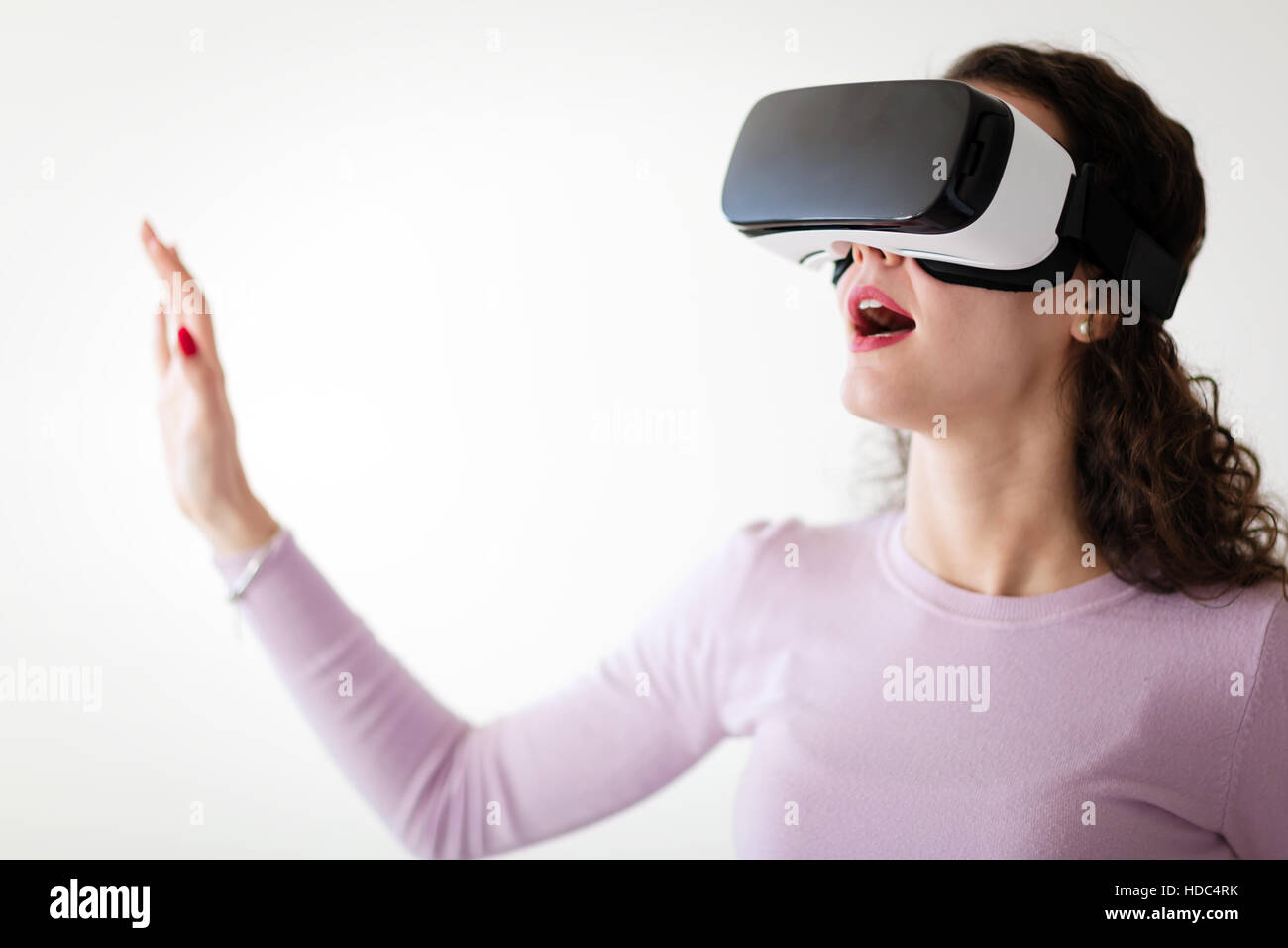 Virtual reality glasses giving amazing gaming experience Stock Photo