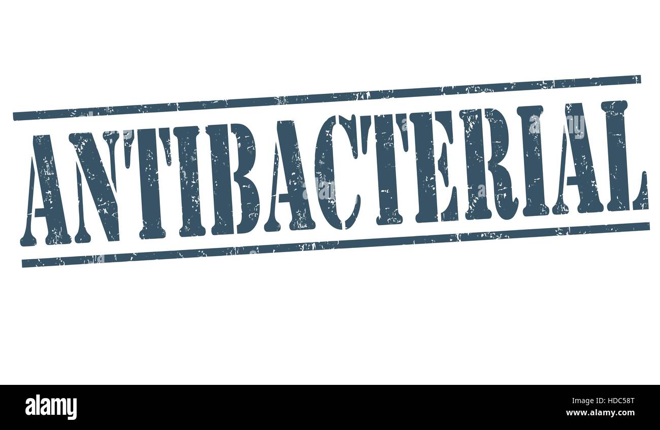Antibacterial grunge rubber stamp on white background, vector