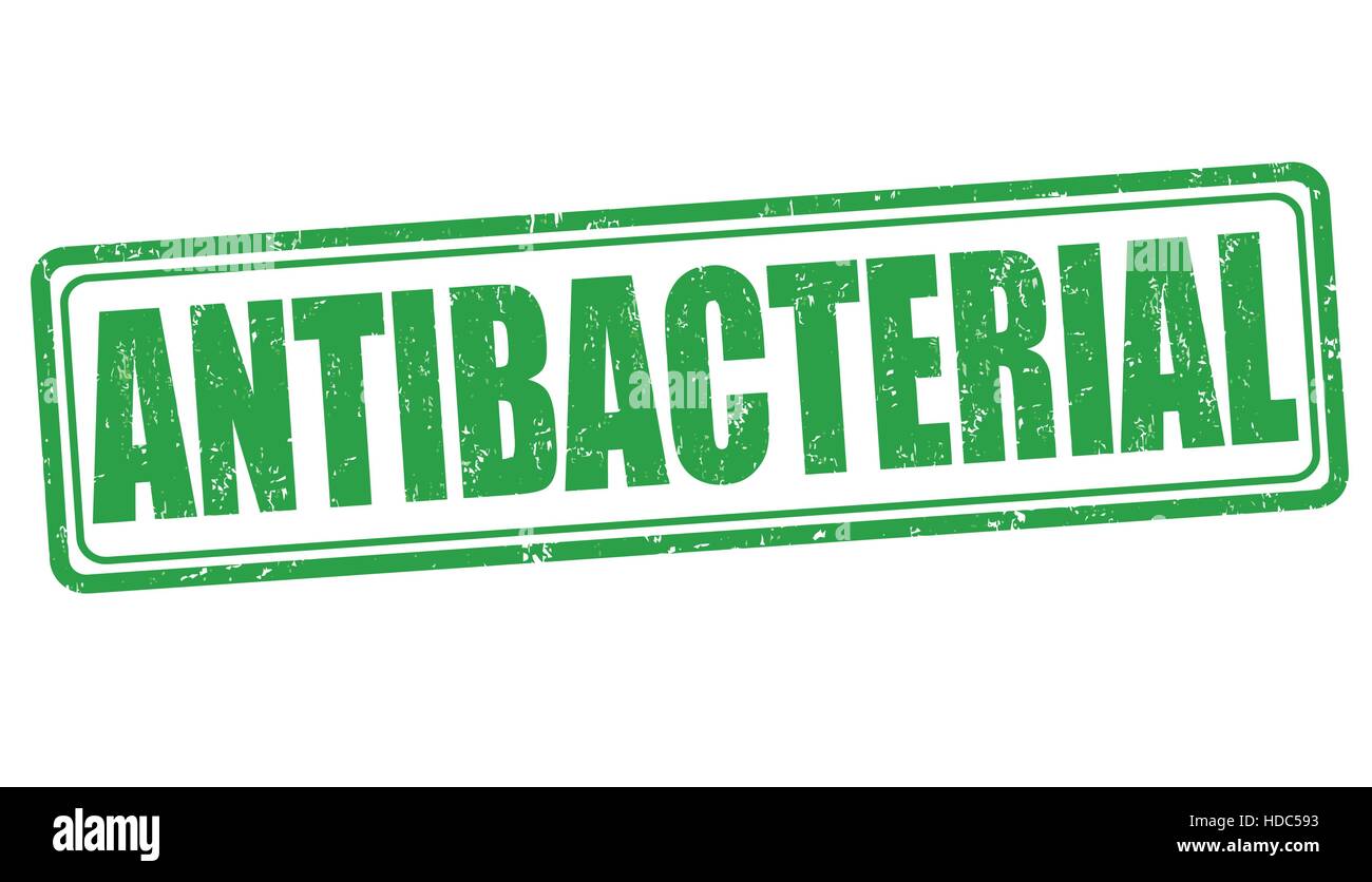 Antibacterial grunge rubber stamp on white background, vector