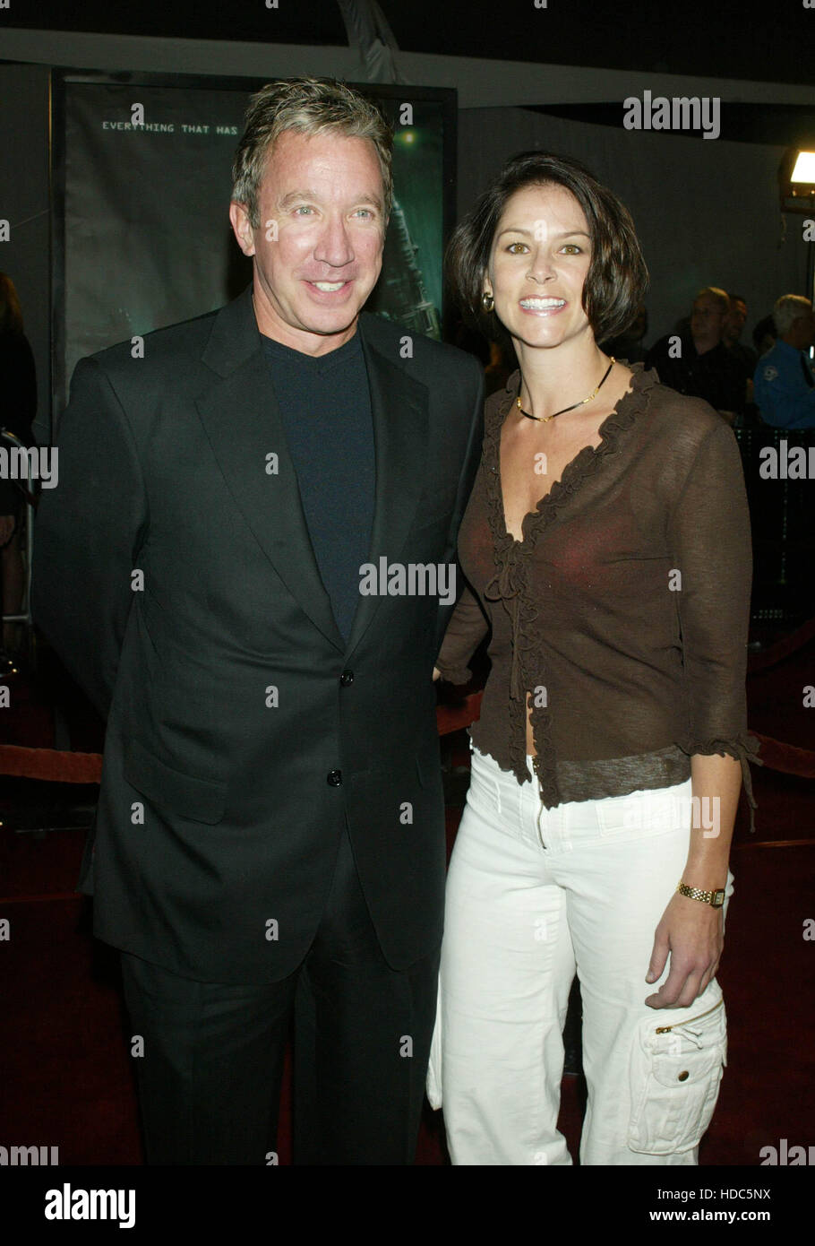 Tim Allen and girlfriend Jane Hajduk  at the world premiere of the film,  Matrix Revolutions, at the Disney Concert Hall  in Los Angeles on Monday, 27 October 2003.   Photo credit: Francis Specker Stock Photo