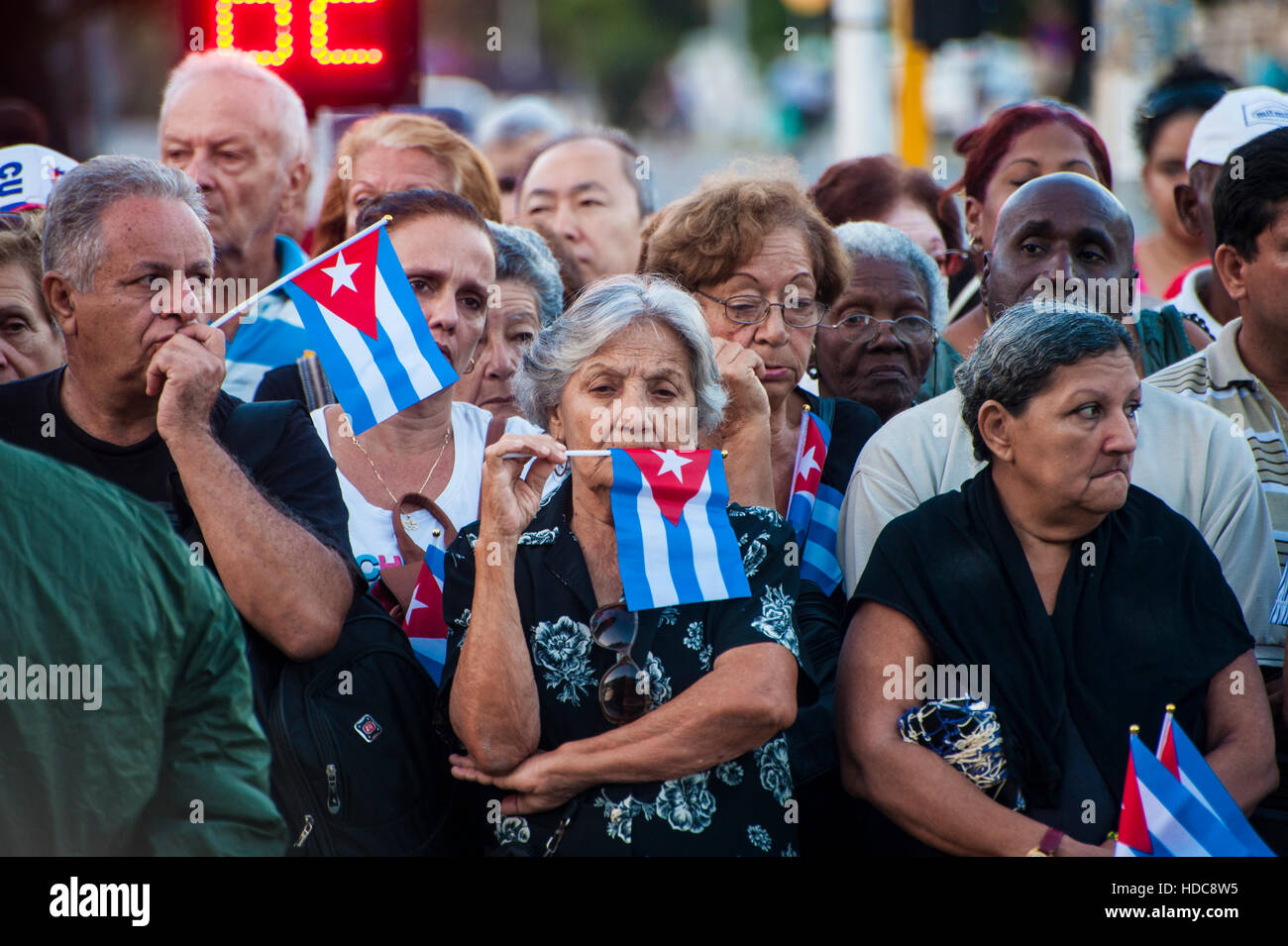 Mourner's at Fidel Castro's Memorial in Havana, Cuba Stock Photo