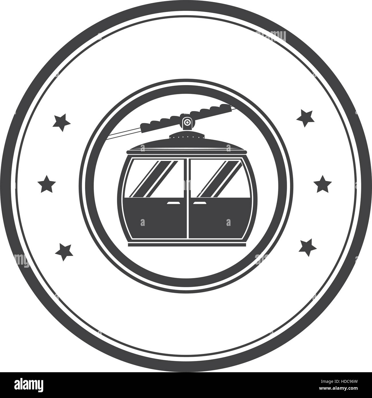 cableway emblem isolated icon vector illustration design Stock Vector