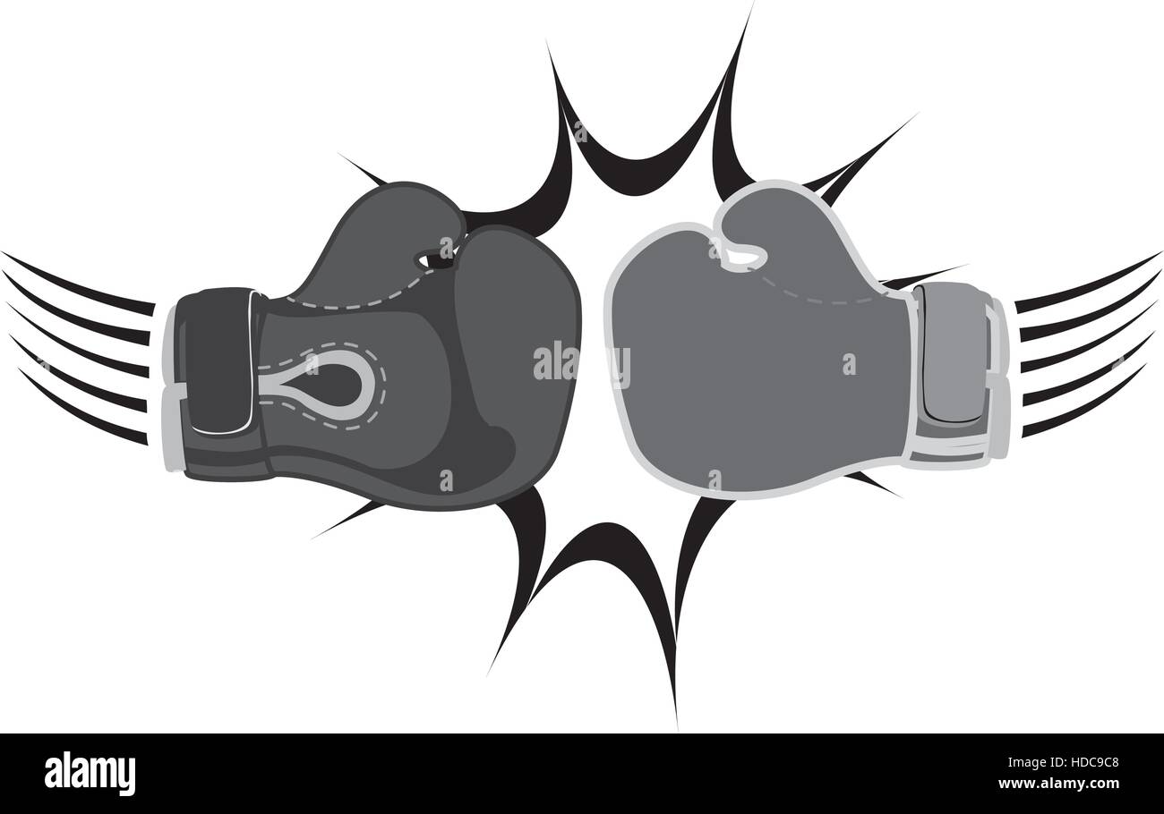 boxing gloves sport equipment icon over white background. vector ...