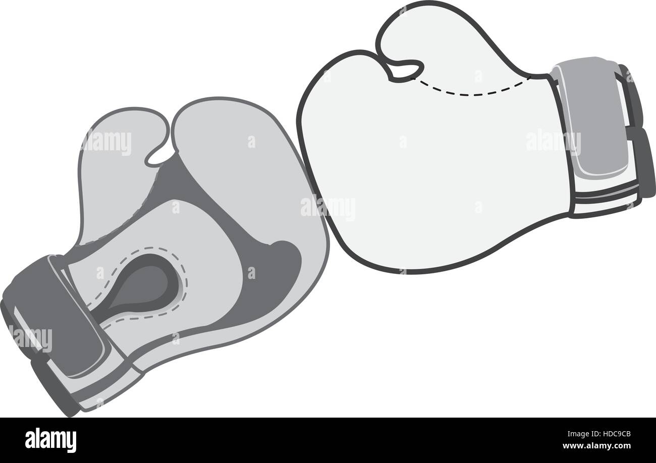 boxing gloves sport equipment icon over white background. vector ...