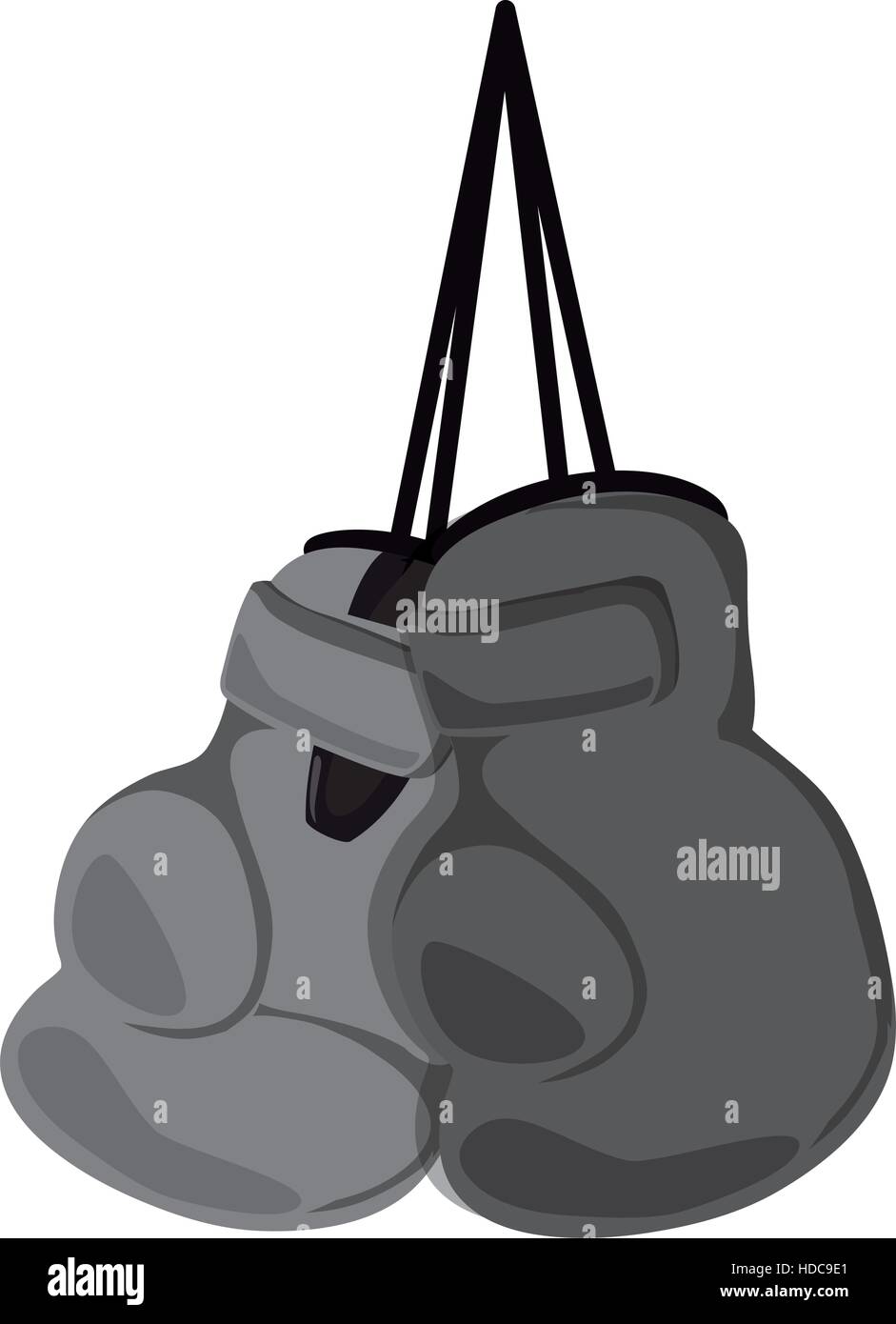 boxing gloves hanging sport equipment icon over white background ...
