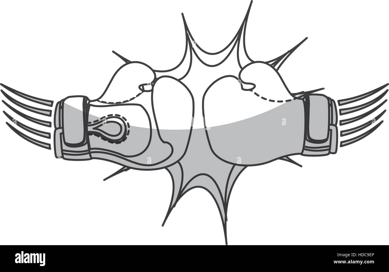 boxing gloves sport equipment icon over white background. vector ...