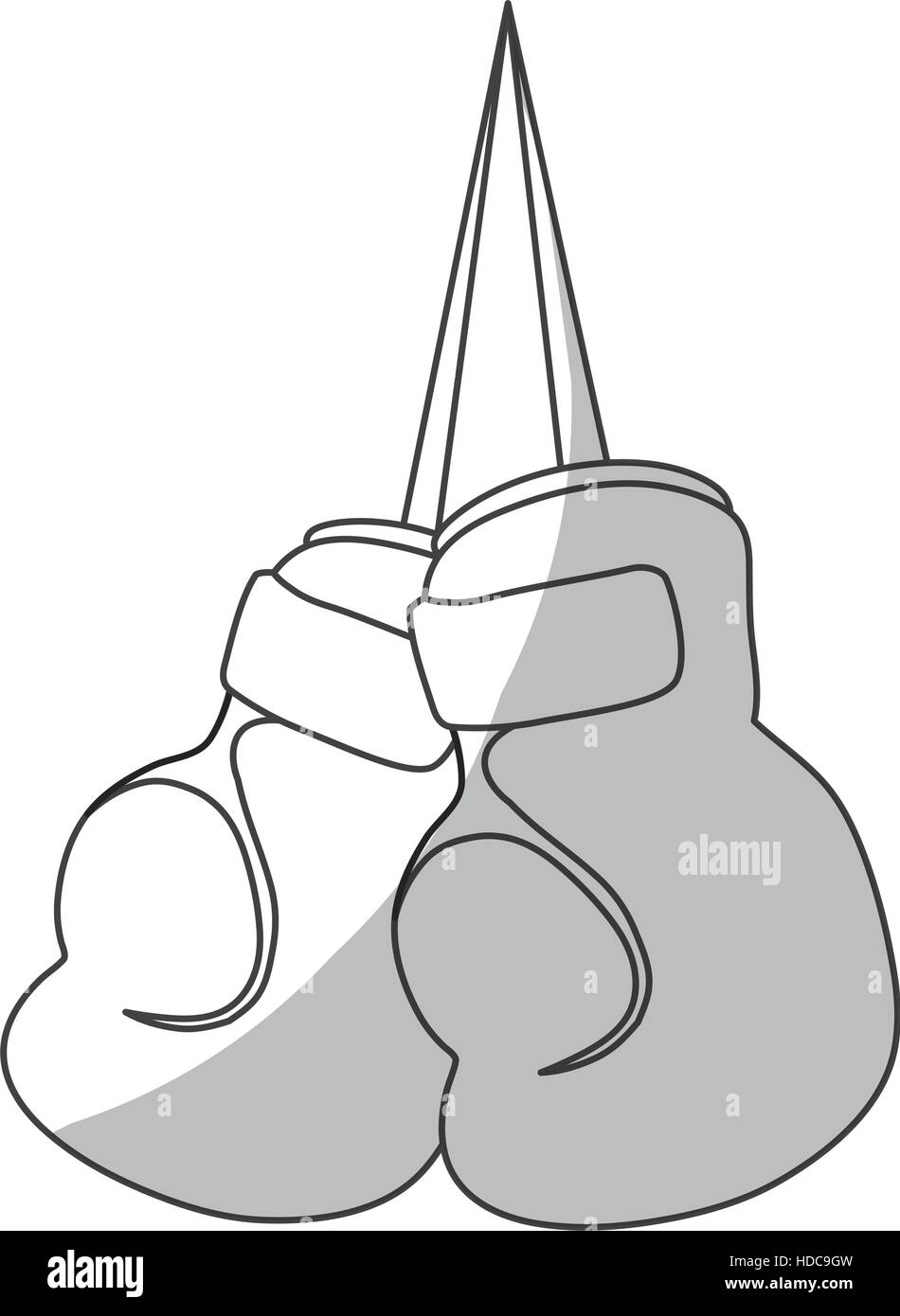boxing gloves hanging sport equipment icon over white background ...