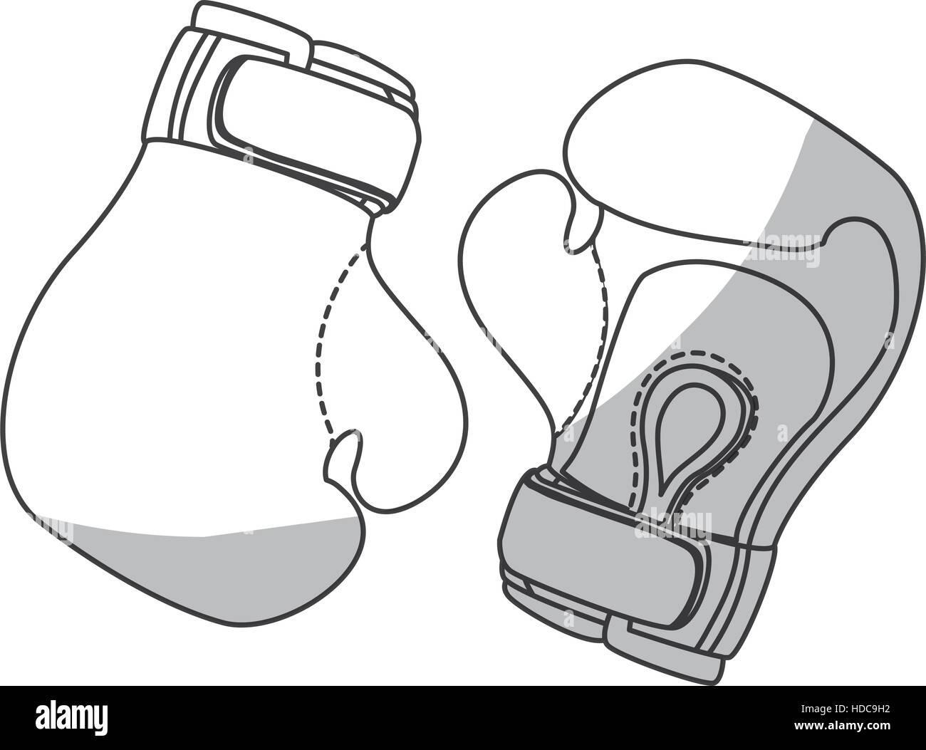 boxing gloves sport equipment icon over white background. vector ...