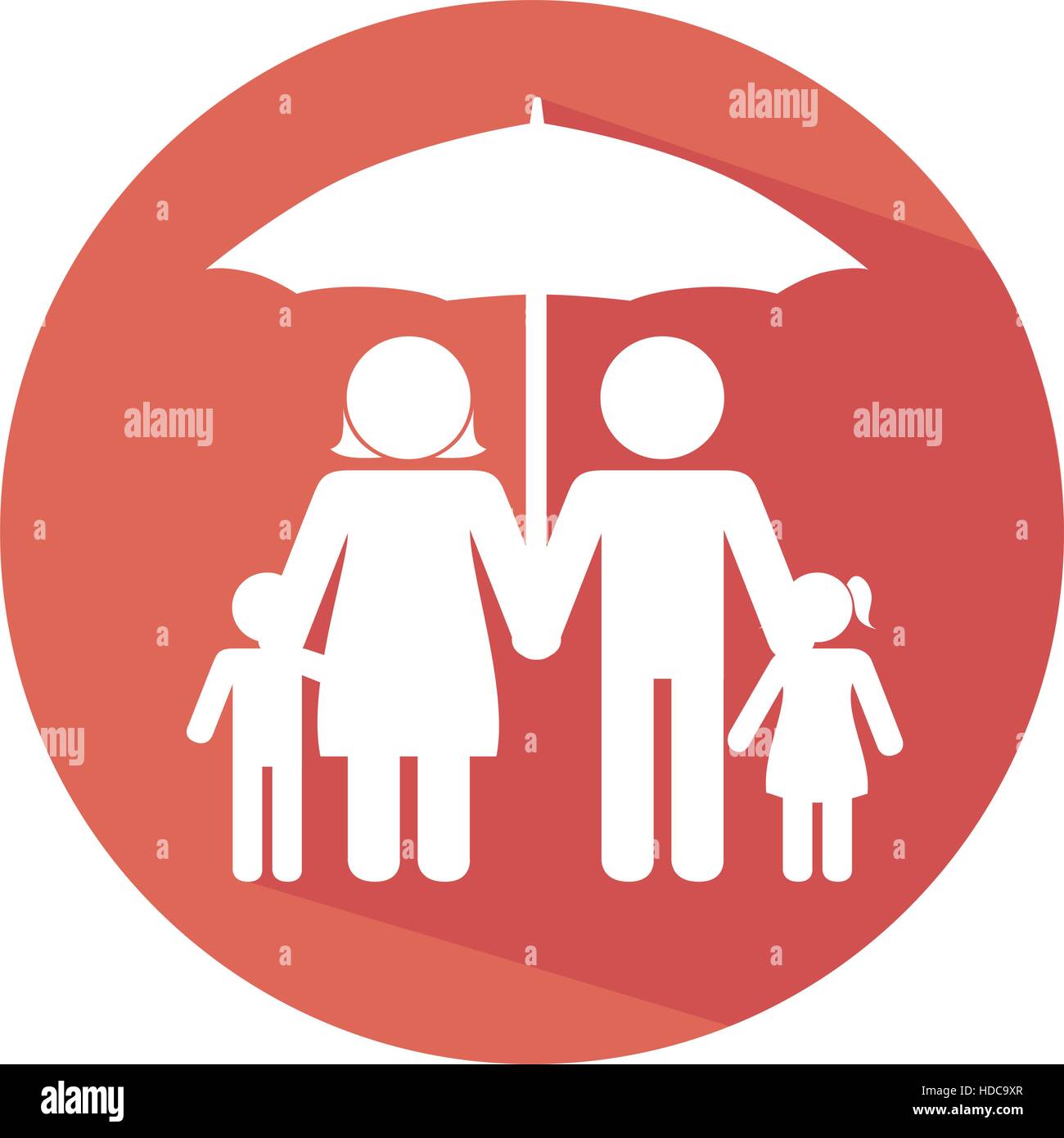 family silhouette with umbrella vector illustration design Stock Vector