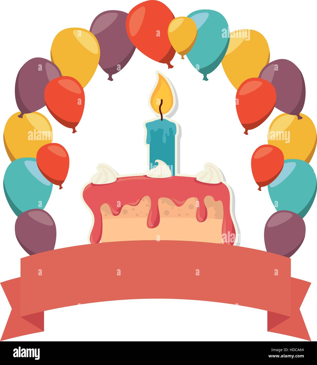 delicious cake birthday card vector illustration design Stock Vector ...
