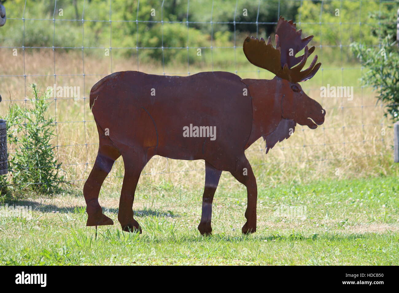 Metal art of moose Stock Photo
